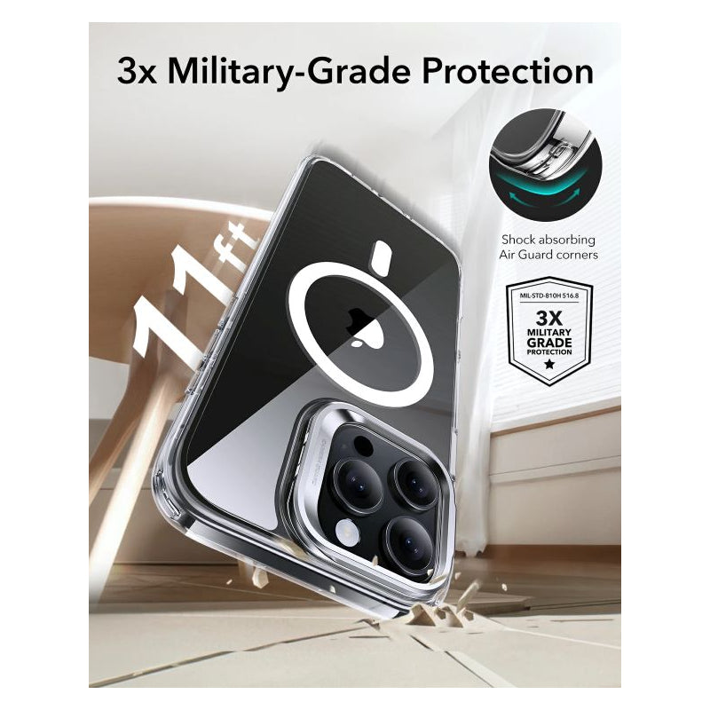 ESR Classic Hybrid Case with Stash Stand (HaloLock) Apple iPhone 16 Pro / Clear Accessories > Mobiles & Tablets >