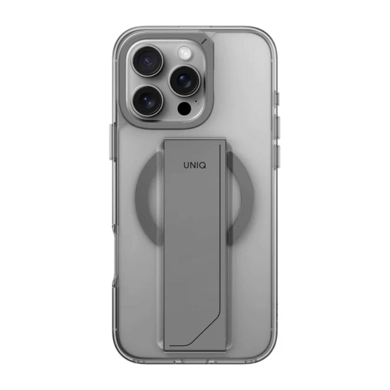 Uniq Hybrid Heldro Max Magclick With Camera Stand For Apple iPhone 16 Pro Lucent (Clear) Accessories > Mobiles &