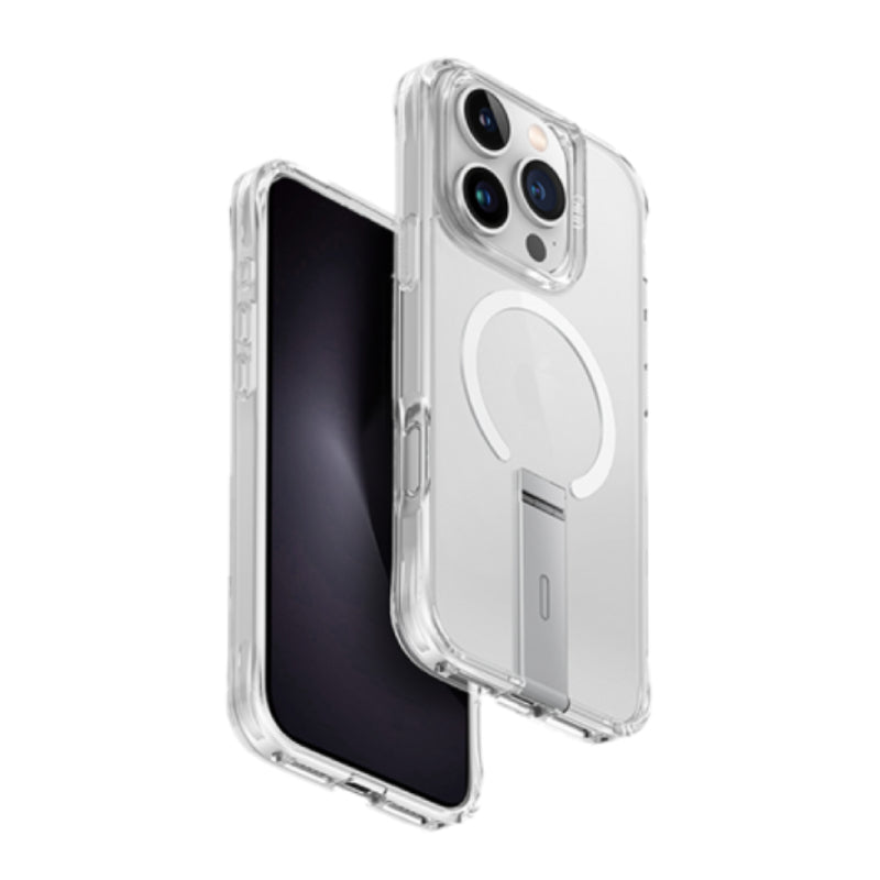 Uniq Hybrid Eleva MagSafe Case with Vertical Stand for iPhone 16 Pro Max – Lucent Clear Accessories > Mobiles & Tablets