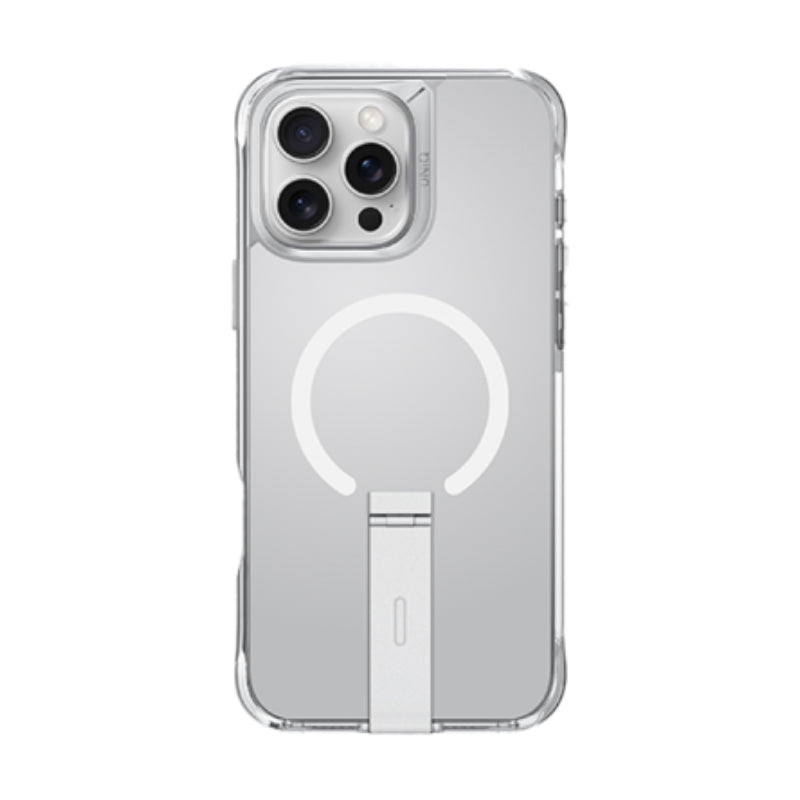 Uniq Hybrid Eleva MagSafe Case with Vertical Stand for iPhone 16 Pro Max – Lucent Clear Accessories > Mobiles & Tablets