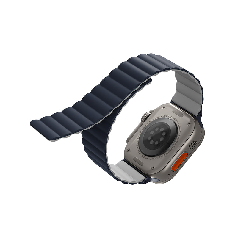 Uniq Revix Reversible Magnetic Strap for Apple Watch Strap 49/45/44/42mm Storm Blue/Chalk Grey Accessories > Smart