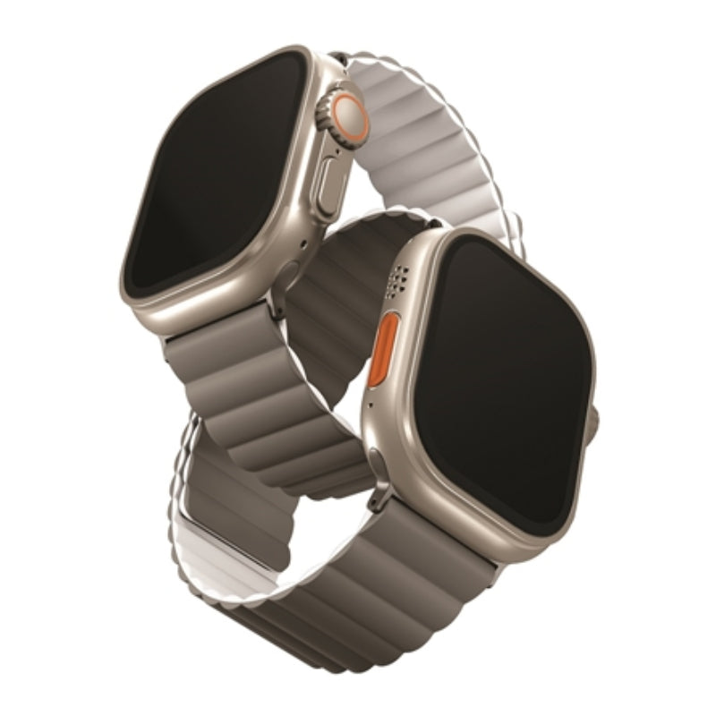 Uniq Revix Reversible Magnetic Strap for Apple Watch Strap 49/45/44/42mm Ash Grey/Dove White Accessories > Smart
