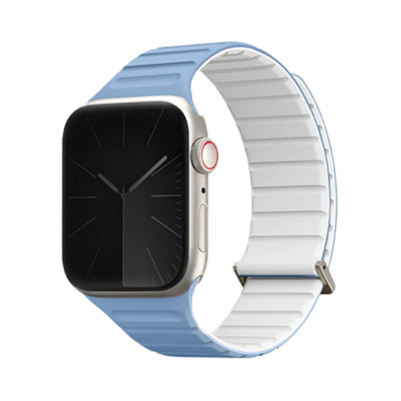Uniq Revix Evo Reversible Magnetic Apple Watch Strap for Apple Watch 41/40/38mm Powder Blue(Powder Blue/White)