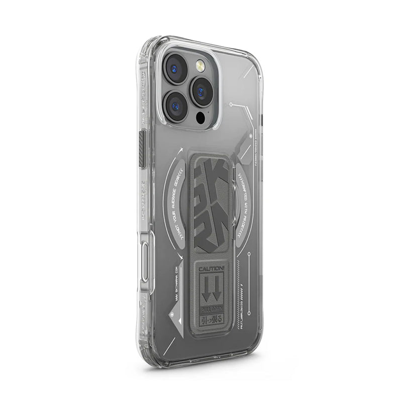SKINARMA Helio MagSafe Case With Grip Stand For Apple iPhone 16 Pro Max Titanium Accessories > Mobiles & Tablets >