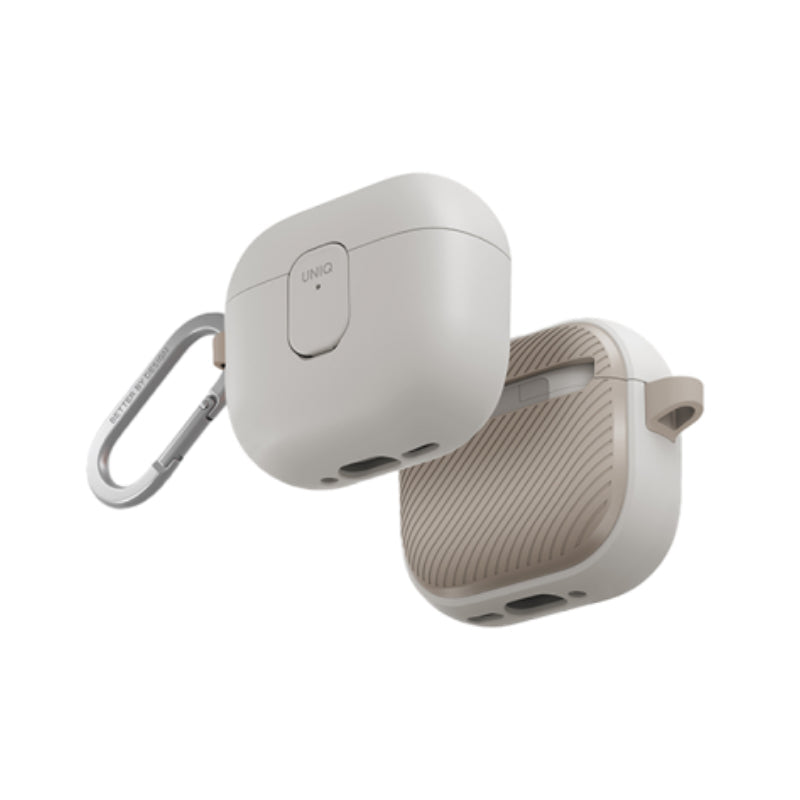 Uniq Clyde Lock Case for Airpods 4th Gen Mist Grey/Khaki Accessories > Headphones > Covers & Cases