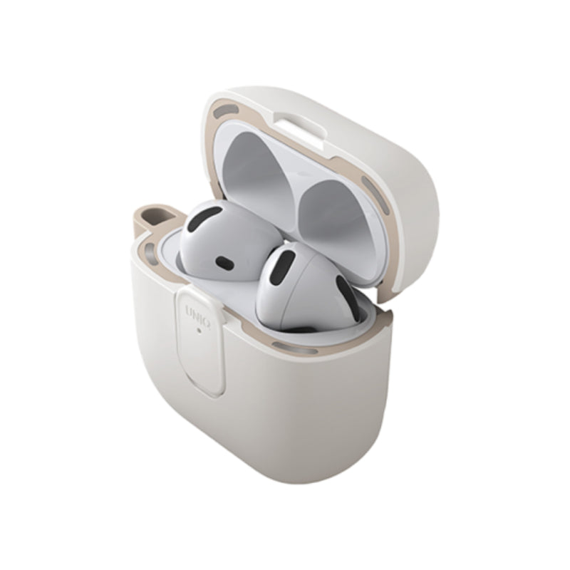 Uniq Clyde Lock Case for Airpods 4th Gen Mist Grey/Khaki Accessories > Headphones > Covers & Cases