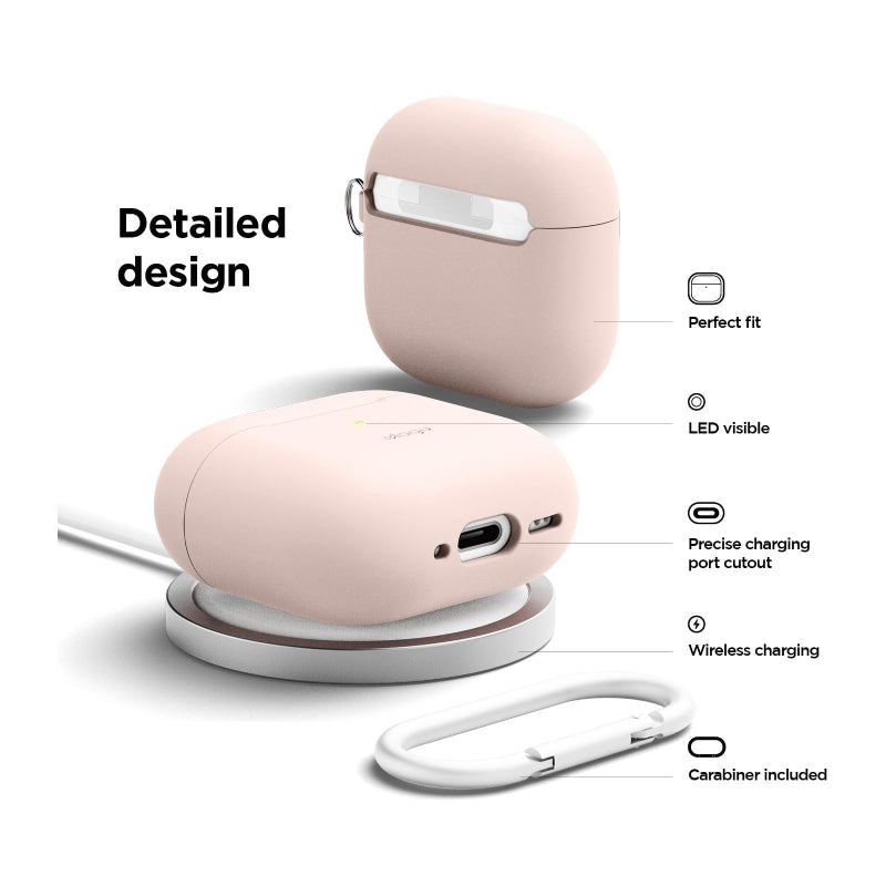 Elago Silicone Hang Case For Apple AirPods 4 Sand Pink Accessories > Headphones > Covers & Cases