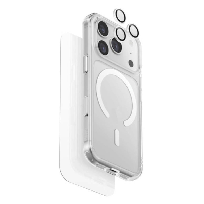 Uniq Hybrid Magclick Charging Clearvue 360 Essential Bundle Pack for Apple iPhone 17 Pro - Clear Accessories > Mobiles