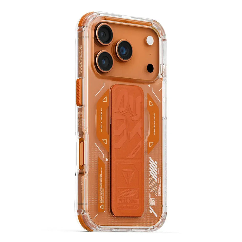 SKINARMA Helio Mag-Charge Case with Grip-Stand For Apple iPhone 17 Pro (2025) - Orange Accessories > Mobiles & Tablets