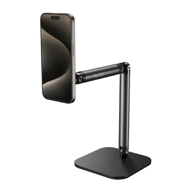 TELESIN Desktop Phone Stand Articulating Arm with MagSafe - Black/Silver