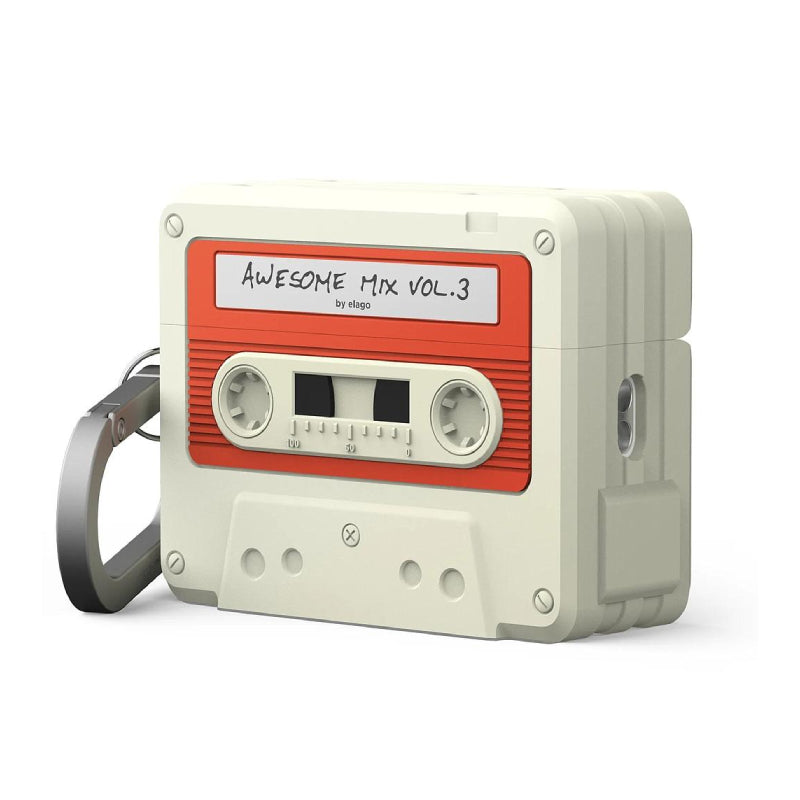 Elago Cassette Tape Classic Hang Case For Apple AirPods Pro 3 - White/Red Accessories > Headphones > Covers & Cases