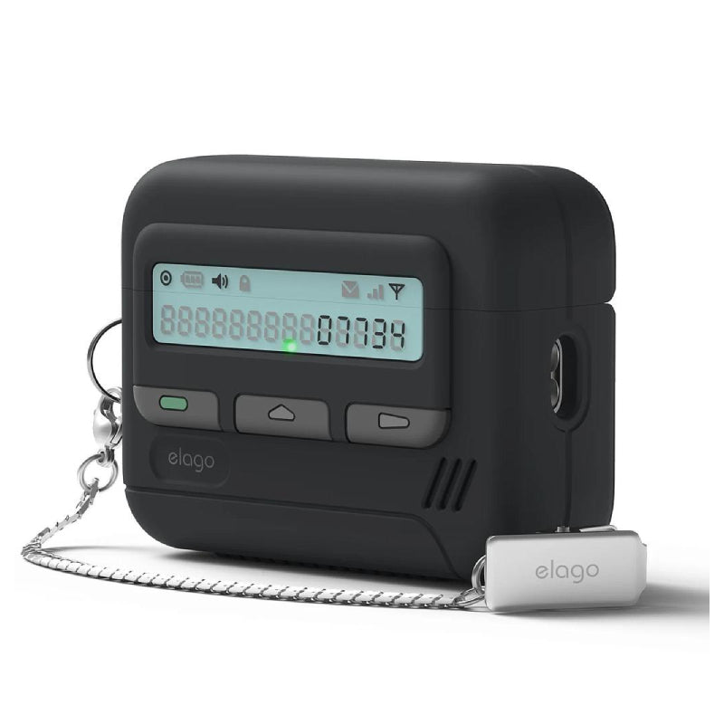 Elago Pager Case with Key Chain For Apple AirPods Pro 3 - Black Accessories > Headphones > Covers & Cases
