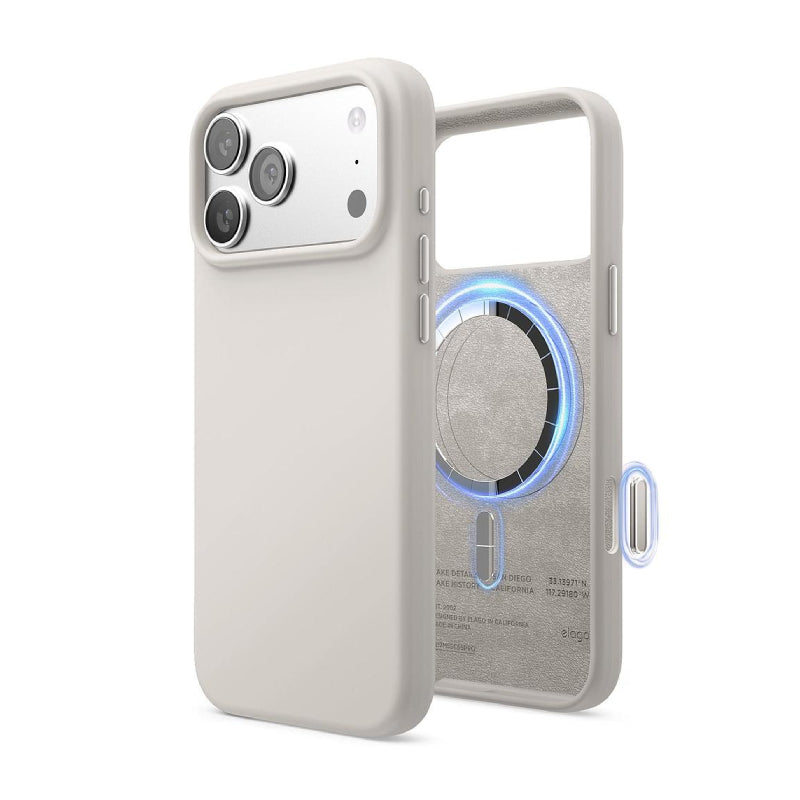 Elago Magnetic Silicone Case (Camera Control Key Included) For Apple iPhone 17 Pro Max - Stone Accessories > Mobiles &