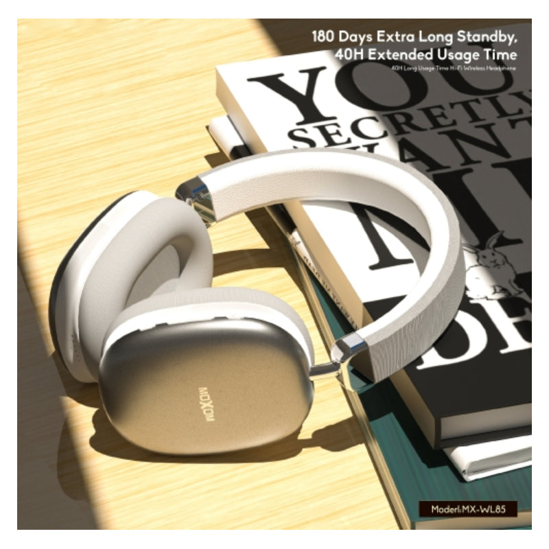 MOXOM MX-WL85 Wireless Headphone - Bluetooth / USB-C / White