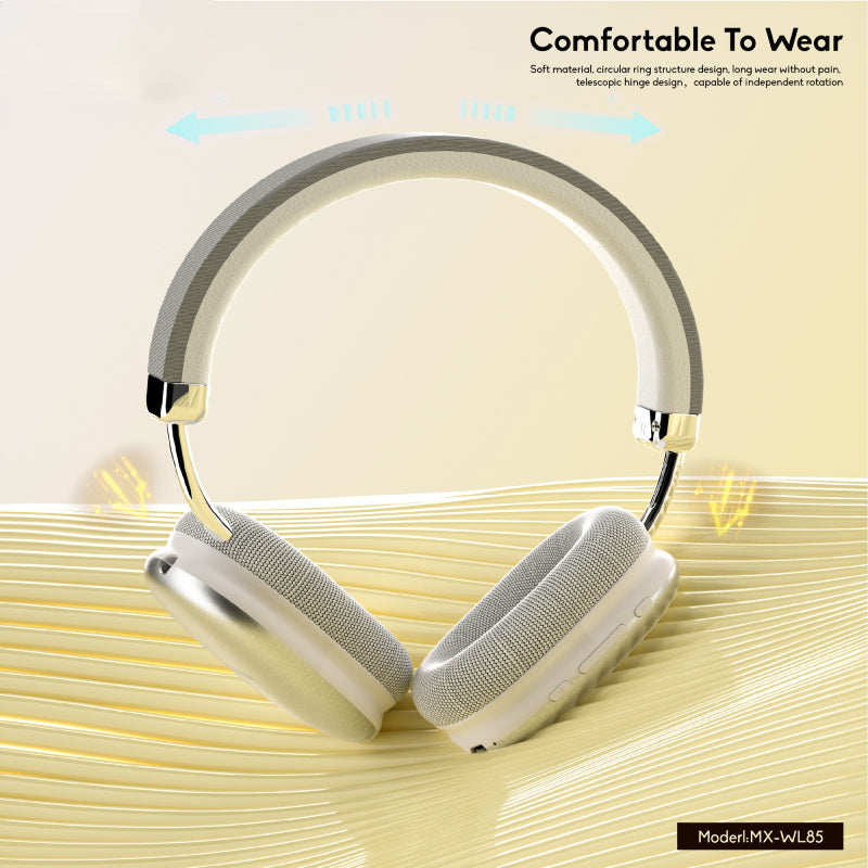 MOXOM MX-WL85 Wireless Headphone - Bluetooth / USB-C / White
