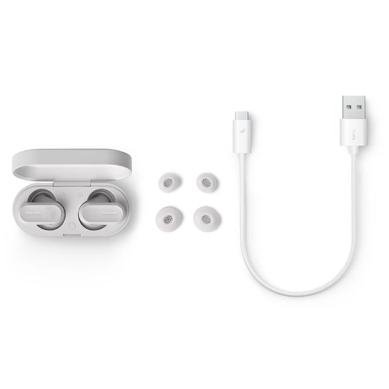 Philips 3000 Series True Wireless Earbuds - Bluetooth / USB-C / White