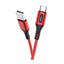 Hoco U79 Intelligent Charging Data Cable - USB / Type-C / 1.2 Meter / Red