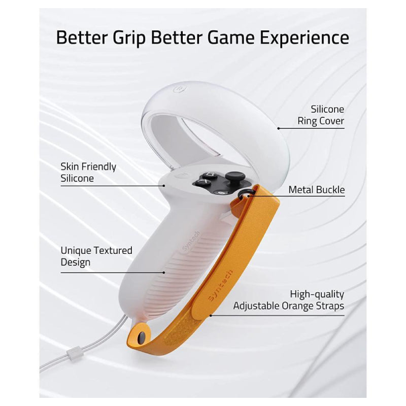 Syntech VR Touch Controller Grips Cover Compatible with Meta/Oculus Quest - White