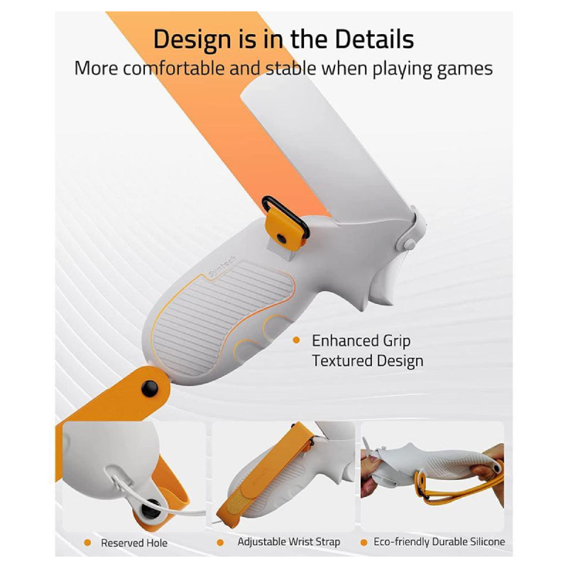 Syntech VR Touch Controller Grips Cover Compatible with Meta/Oculus Quest - White
