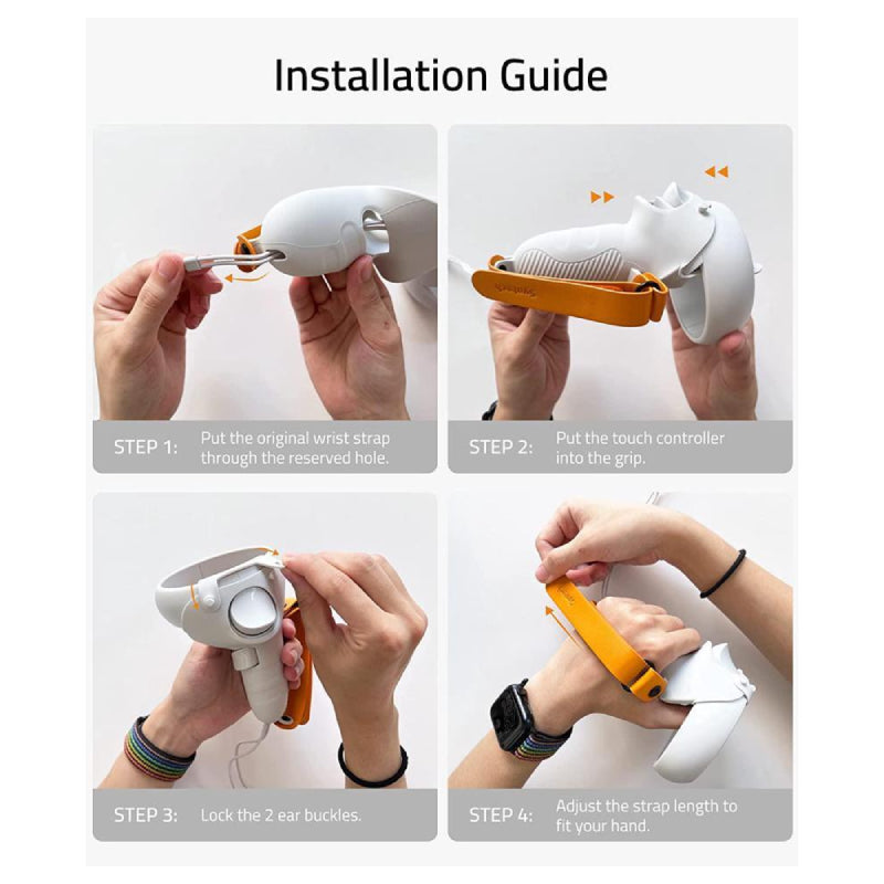 Syntech VR Touch Controller Grips Cover Compatible with Meta/Oculus Quest - White