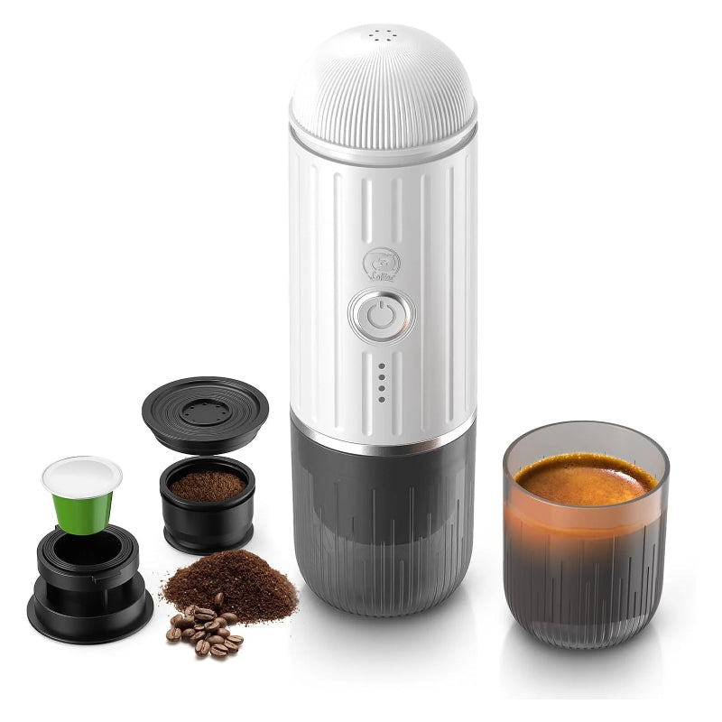 iCafilas 2-in-1 Portable Espresso Maker with Heating - White