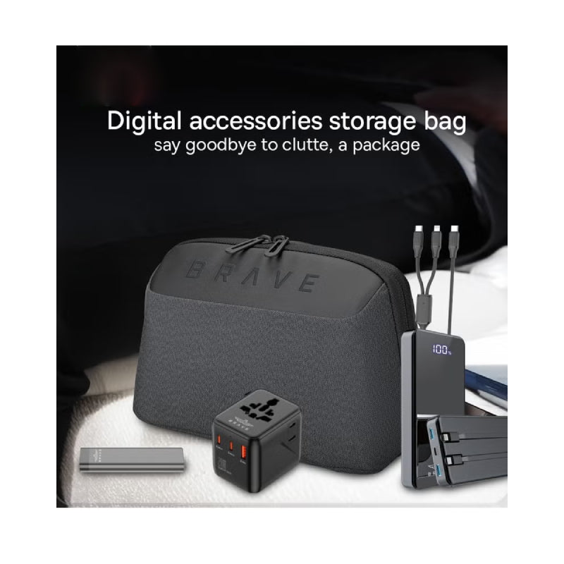 BRAVE BTK-01 5-in-1 Tech Pouch Travel Kit - Black