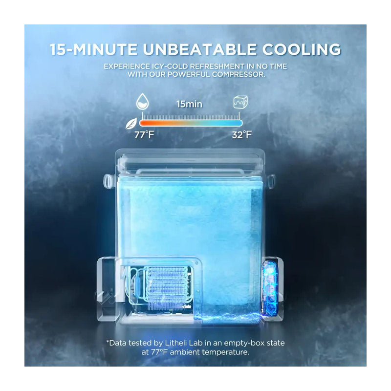 Litheli FrozenPack Wild Portable Dual Battery Smart Fridge - 12V / Grey