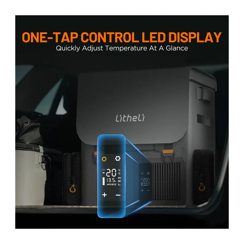 Litheli FrozenPack Wild Portable Dual Battery Smart Fridge - 12V / Grey
