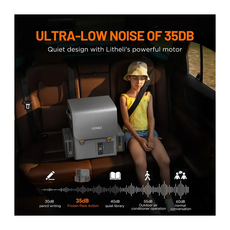 Litheli FrozenPack Wild Portable Dual Battery Smart Fridge - 12V / Grey