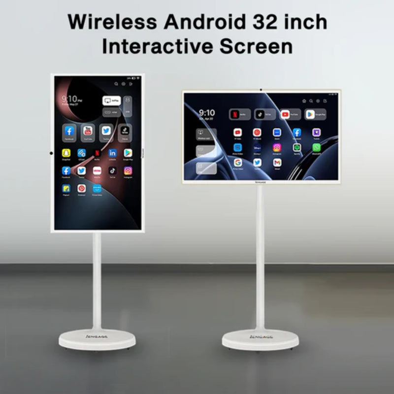 iENGAGE Wireless Android Touch Screen With Built-In Camera - 32" / 4K / 128GB / 8GB / Wi-Fi / USB-A / USB-C / HDMI / 3.5mm Audio Port