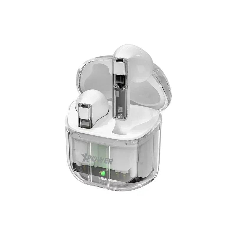 XPower BSE10 True Wireless Bluetooth Earbuds - Transparent White