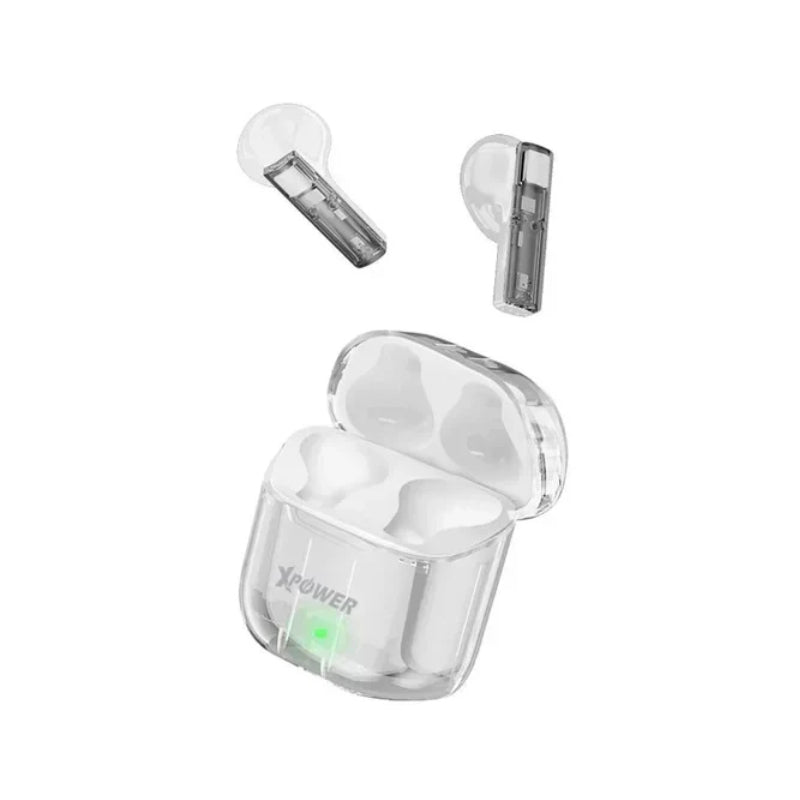 XPower BSE10 True Wireless Bluetooth Earbuds - Transparent White