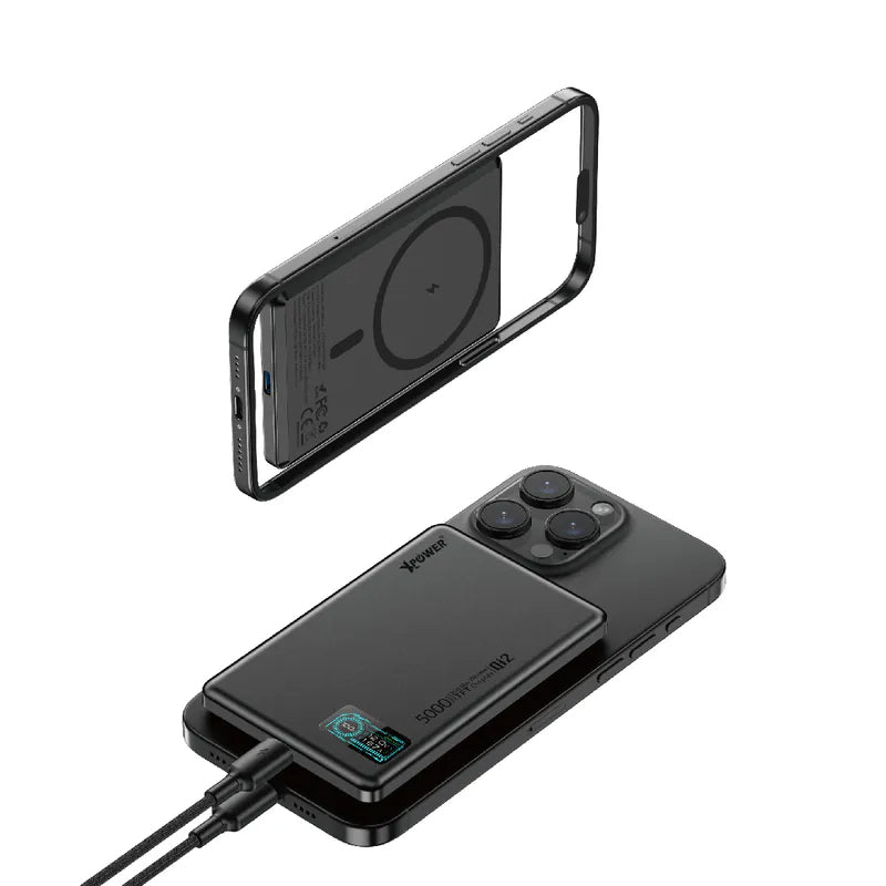 XPower LED Display Mag Charge Power Bank - 5000mAh / Black