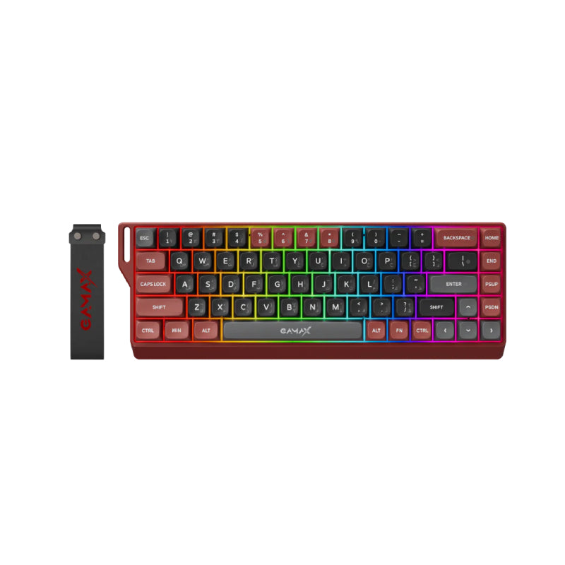 Gamax GM-02 Tri-Mold RGB Mechanical Keyboard - Wired / Bluetooth / 2.4GHz / 1.5 Meters / Arabic