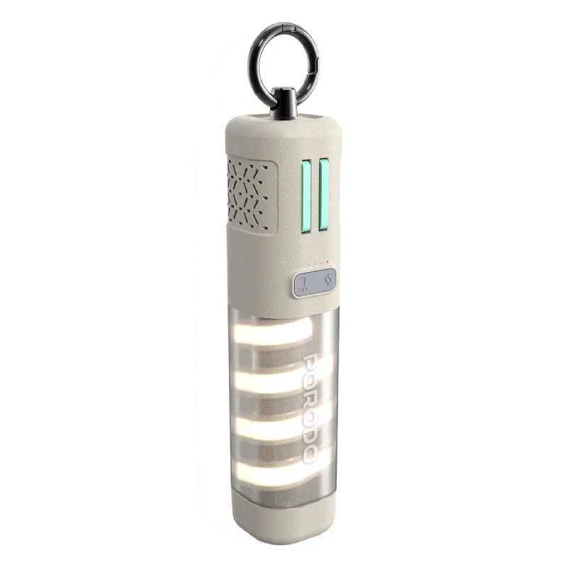 Porodo PowerBeam Power Bank with Built-In Flashlight - 5000mAh / Type-C / Khaki