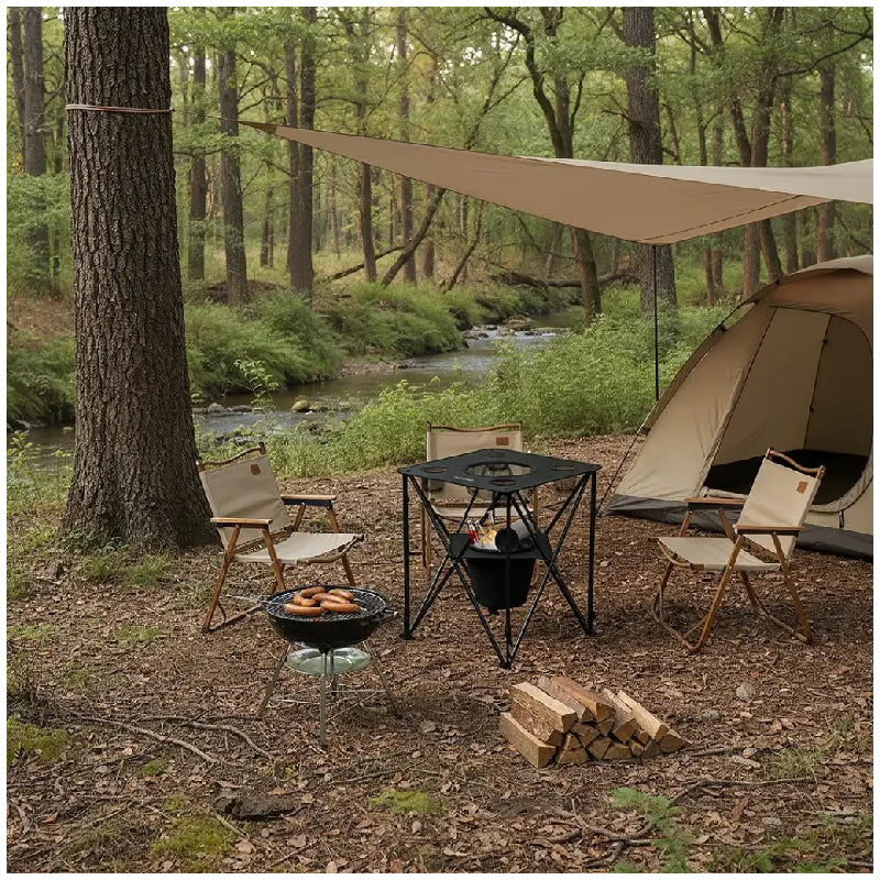Porodo Lifestyle Outdoor Companion Foldable Camping Table - Black