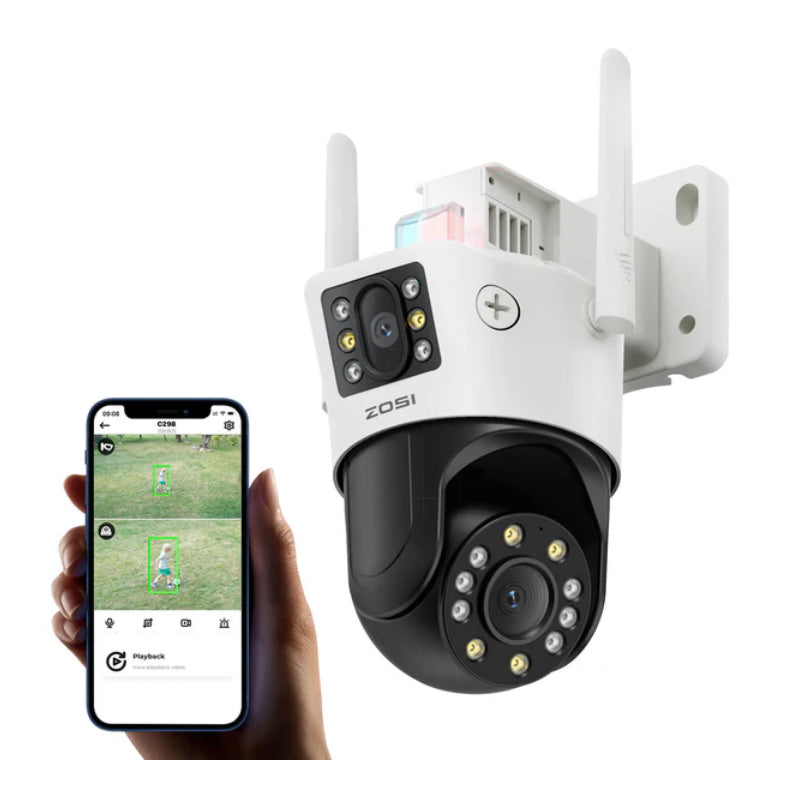 ZOSI C298 Dual Security Camera - 2MP+2MP / Full-Color Night Vision / Two-Way Audio