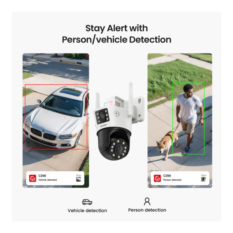 ZOSI C298 Dual Security Camera - 2MP+2MP / Full-Color Night Vision / Two-Way Audio