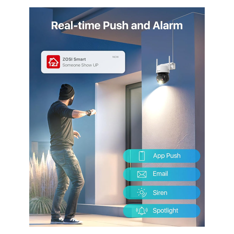 ZOSI C290 Security Camera - 2MP / Full-Color Night Vision / AI Human Vehicle Detection