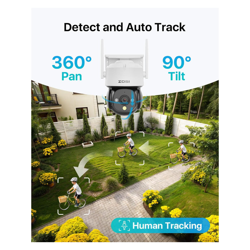 ZOSI C290 Security Camera - 2MP / Full-Color Night Vision / AI Human Vehicle Detection