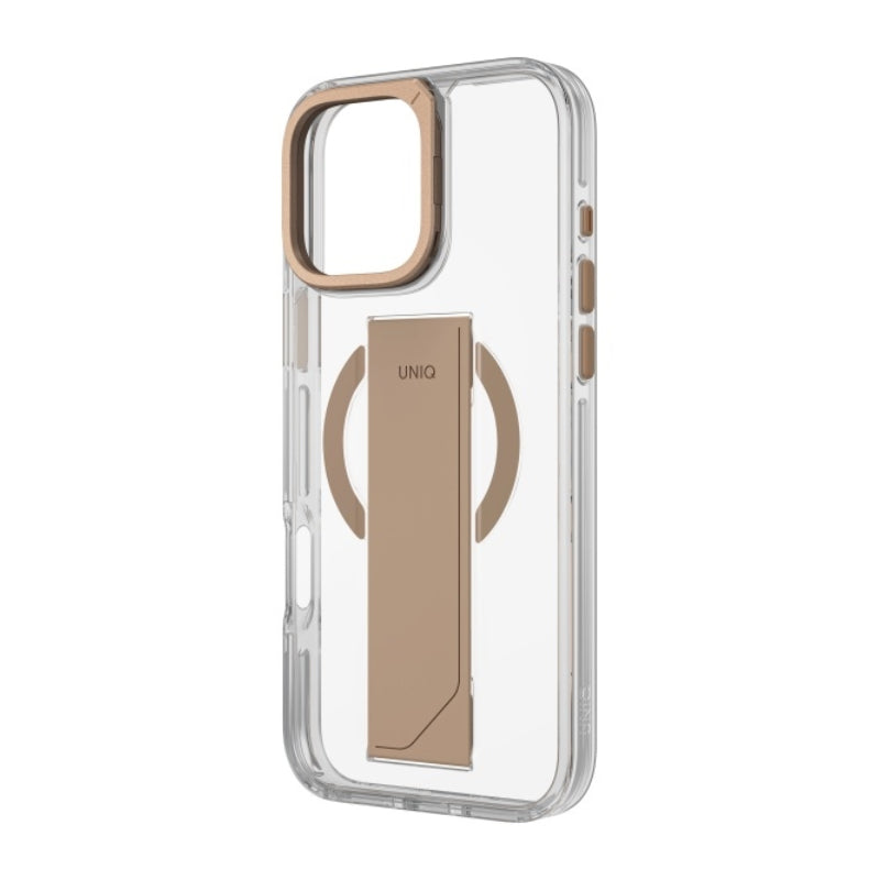 UNIQ Hybrid Heldro Max Magclick With Camera Stand Case For Apple iPhone 16 Pro Max - Taupe Gold
