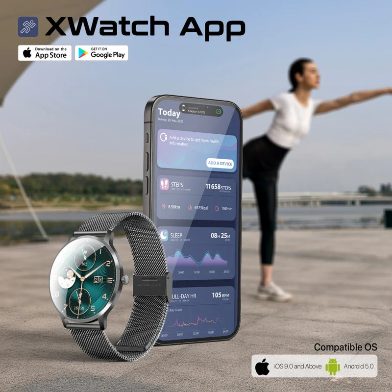 PROMATE XWatch-US13 Smart Watch - 1.32" AMOLED / Bluetooth / Black