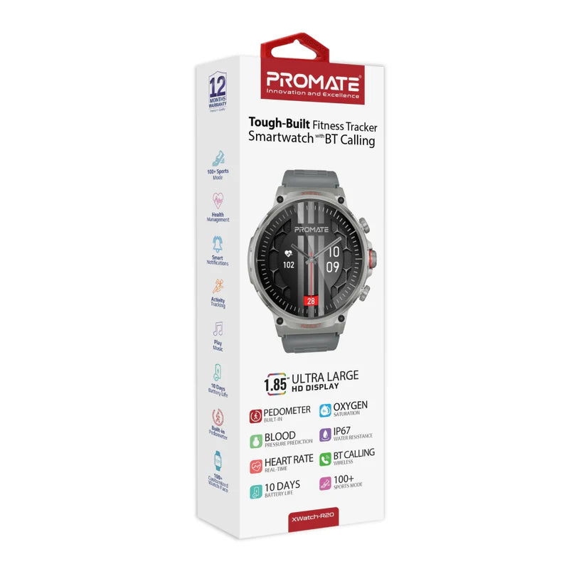PROMATE XWatch-R20 Smart Watch - 1.85" TFT / Bluetooth / Gray