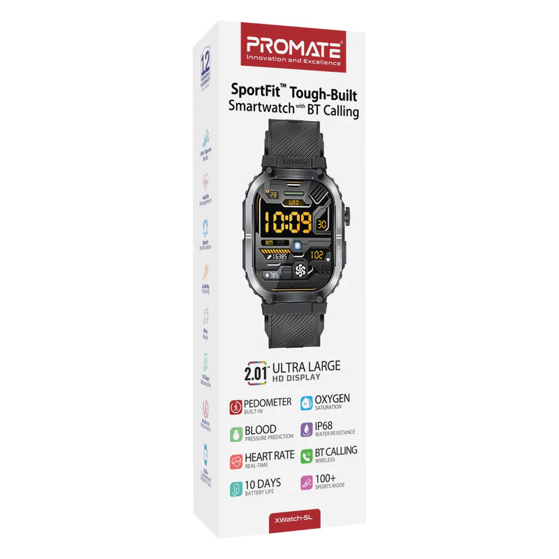PROMATE XWatch-SL Smart Watch - 2.01" TFT / Bluetooth / Black