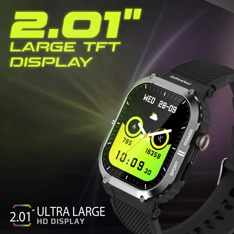 PROMATE XWatch-SL Smart Watch - 2.01" TFT / Bluetooth / Black
