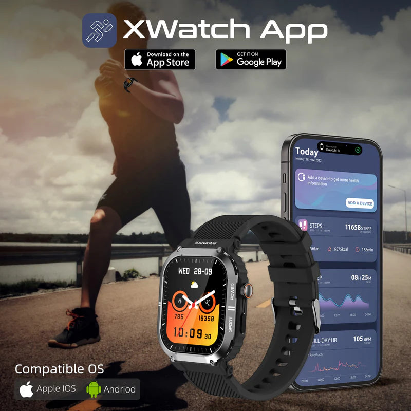 PROMATE XWatch-SL Smart Watch - 2.01" TFT / Bluetooth / Black