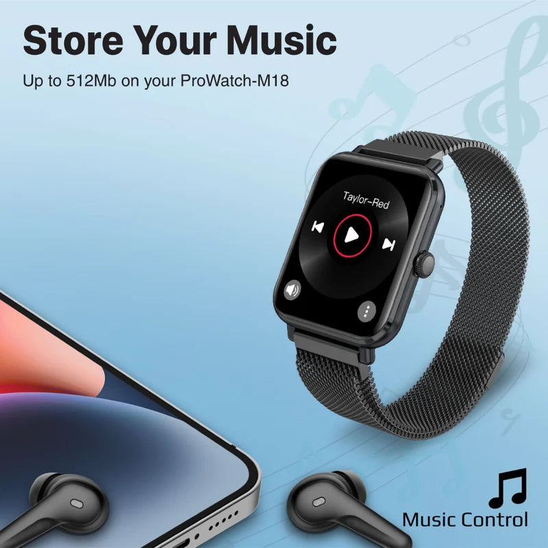 PROMATE ProWatch-M18 Smart Watch - 1.78" AMOLED / Bluetooth / Graphite
