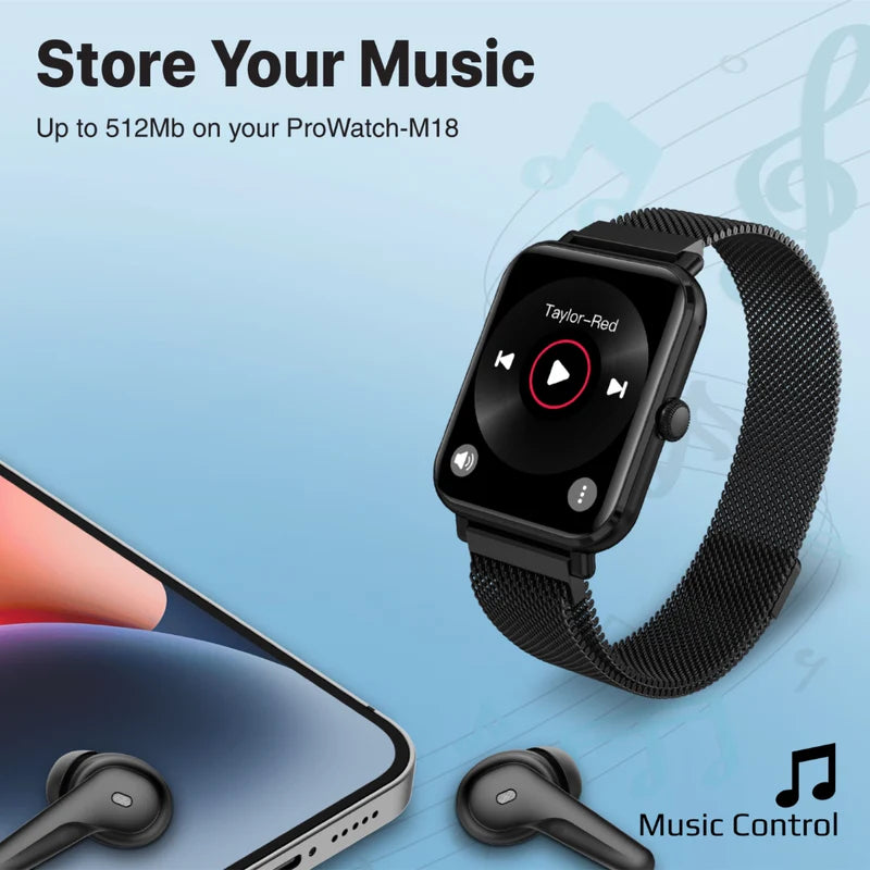 PROMATE ProWatch-M18 Smart Watch - 1.78" AMOLED / Bluetooth / Black