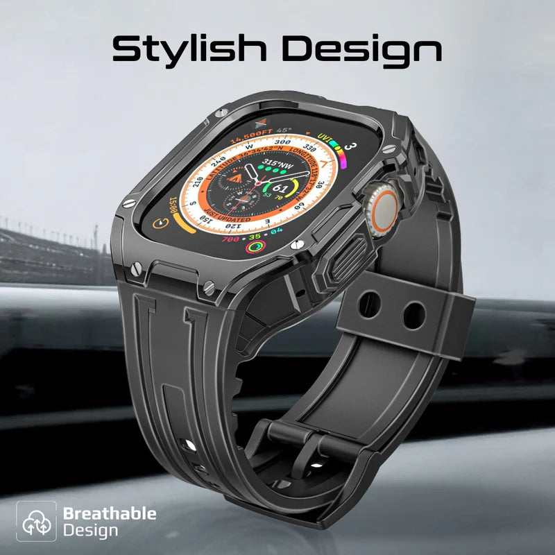 PROMATE Durable Protection Watch Case with TPU Watch Band - 49mm / Black