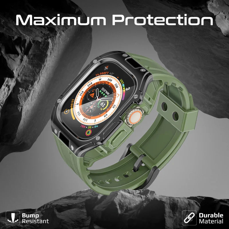 PROMATE Durable Protection Watch Case with TPU Watch Band - 49mm / Midnight Green